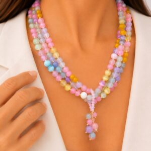 Collana Multifilo Tinte Pastello Occhio di Gatto