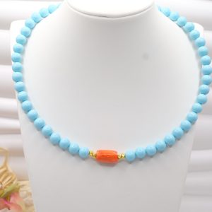 Collana Collarino in Pasta di Turchese e Corallo Bamboo
