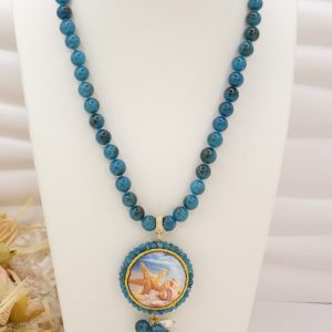 Collana Ciondolo Ceramica di Caltagirone Doppia Apatite Stella Conchiglia