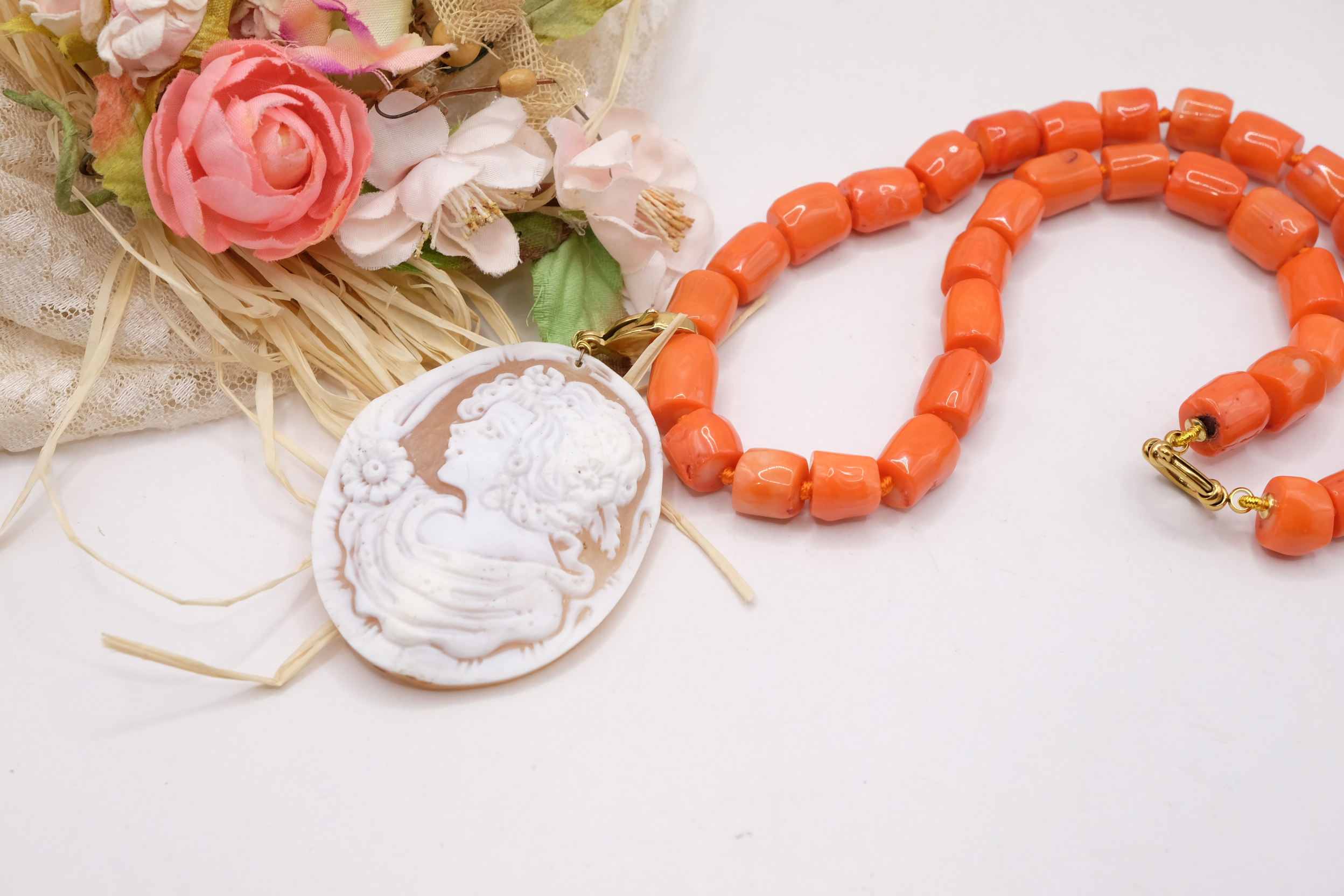 COLLANA CORALLO BAMBOO PENDENTE STACCABILE DAMA (1)