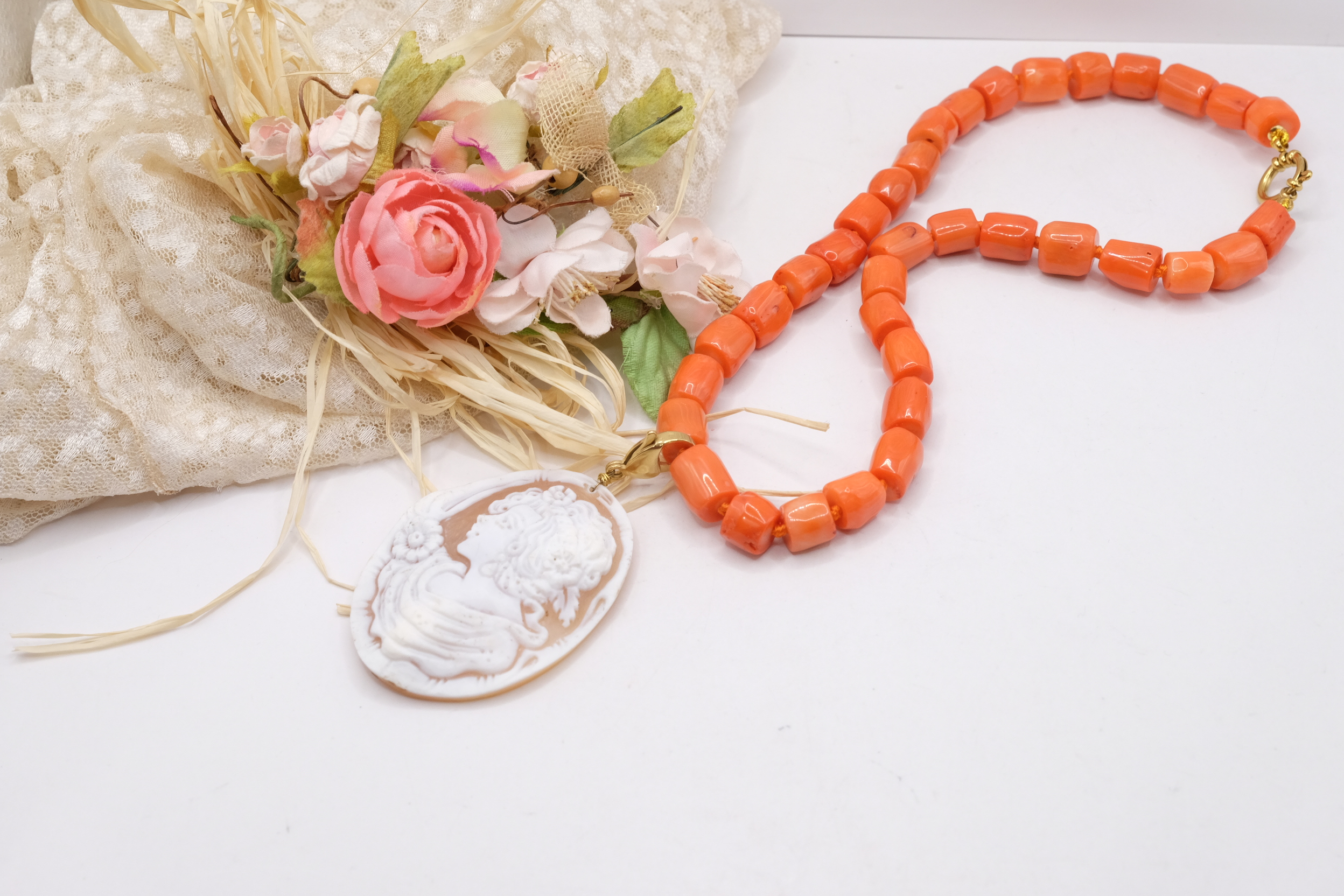 COLLANA CORALLO BAMBOO PENDENTE STACCABILE DAMA (5)