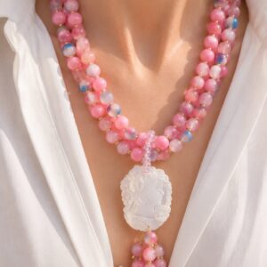 Collana multifilo Agata Floreale Cammeo Torre del Greco