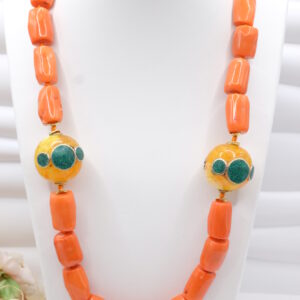 Collana Corallo Bamboo Elementi Nepalesi