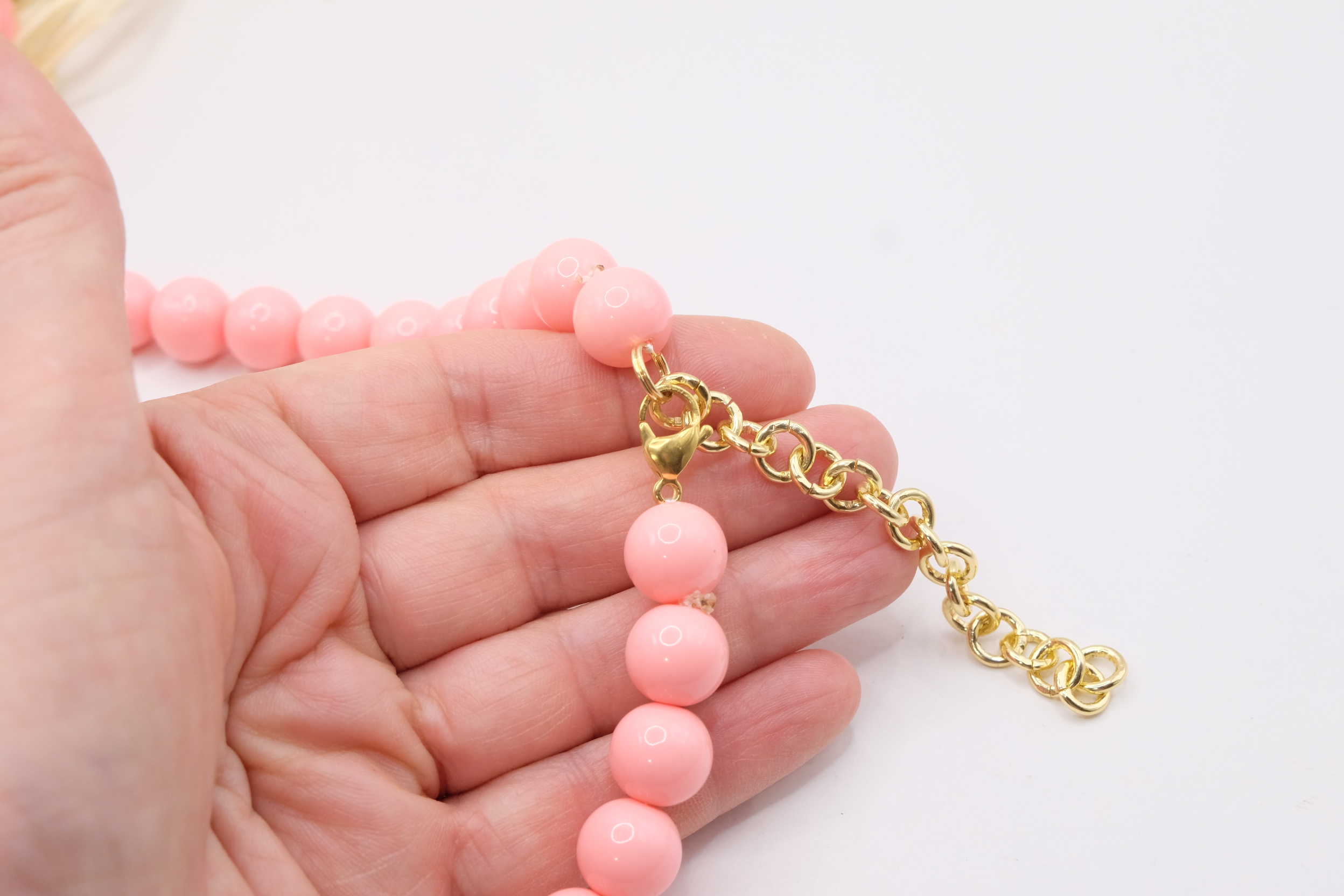 COLLANA ARTIGIANALE MADREPERLA ROSA PASTA DI CORALLO CAMMEO DI TORRE DEL GRECO (7)