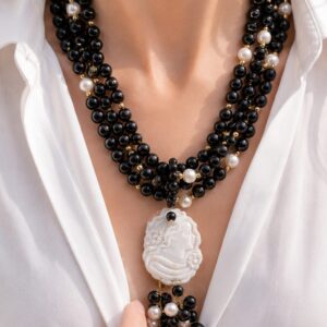 Collana multifilo Onice Cammeo Torre del Greco