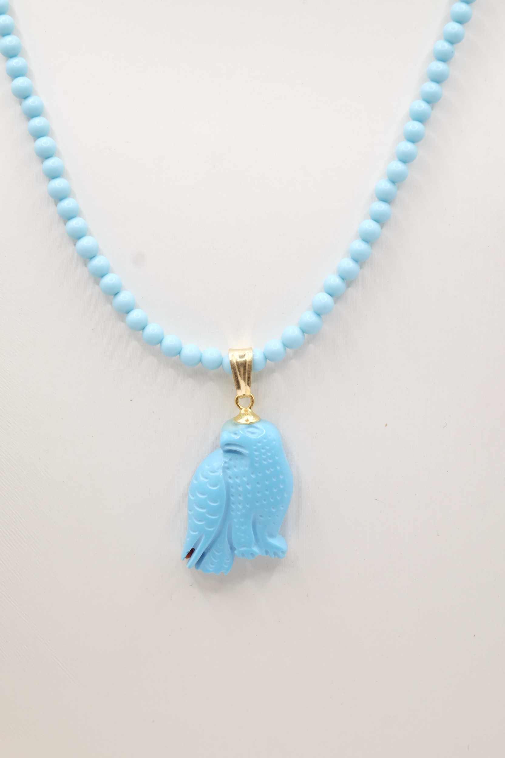 HANDMADE TURQUOISE PASTE NECKLACE WITH MARINE SUBJECTS IN SILVER (3)