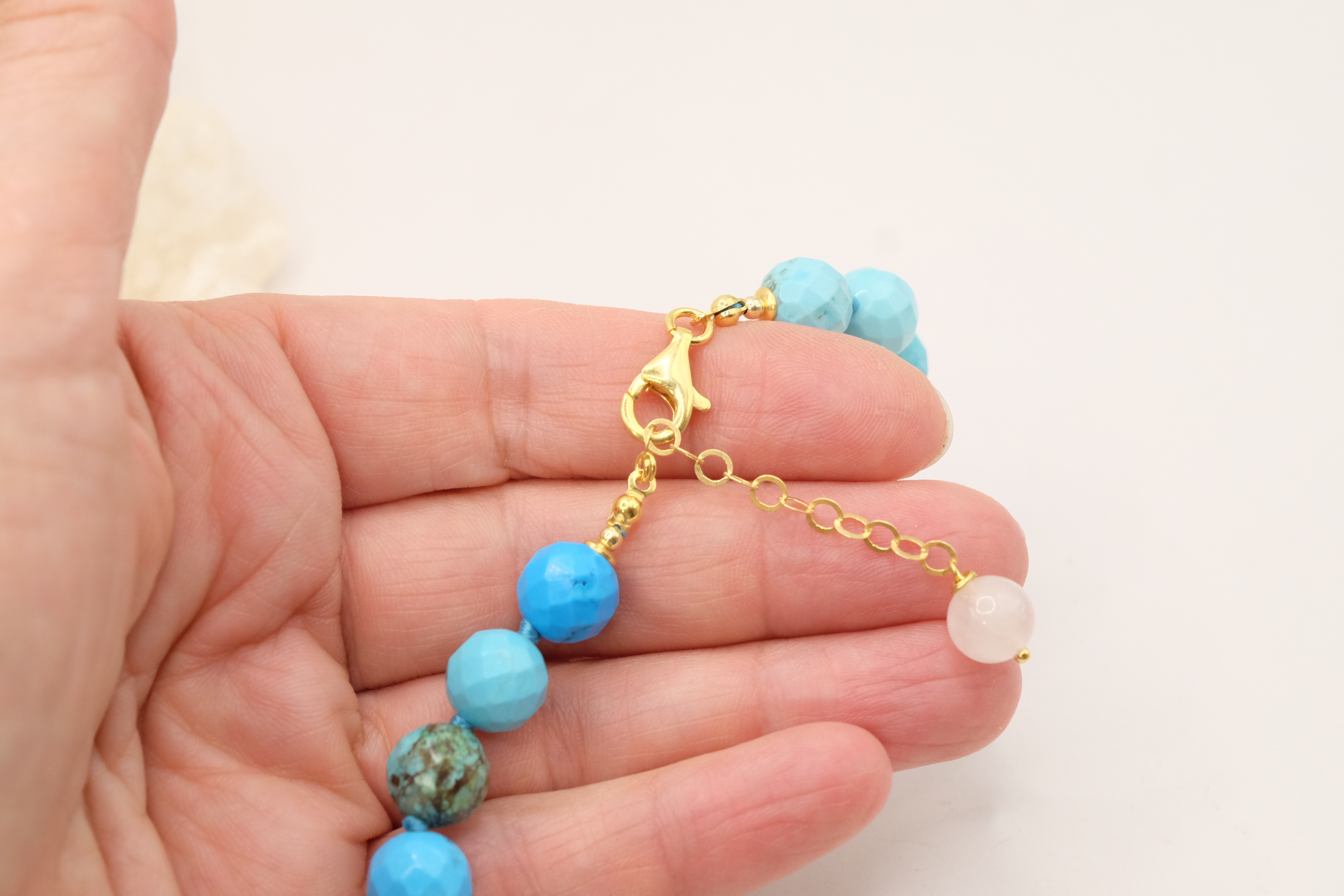 COLLANA ARTIGIANALE PERLE AMETISTA TURCHESE ACQUAMARINA LAPIS MALACHITE B (8)