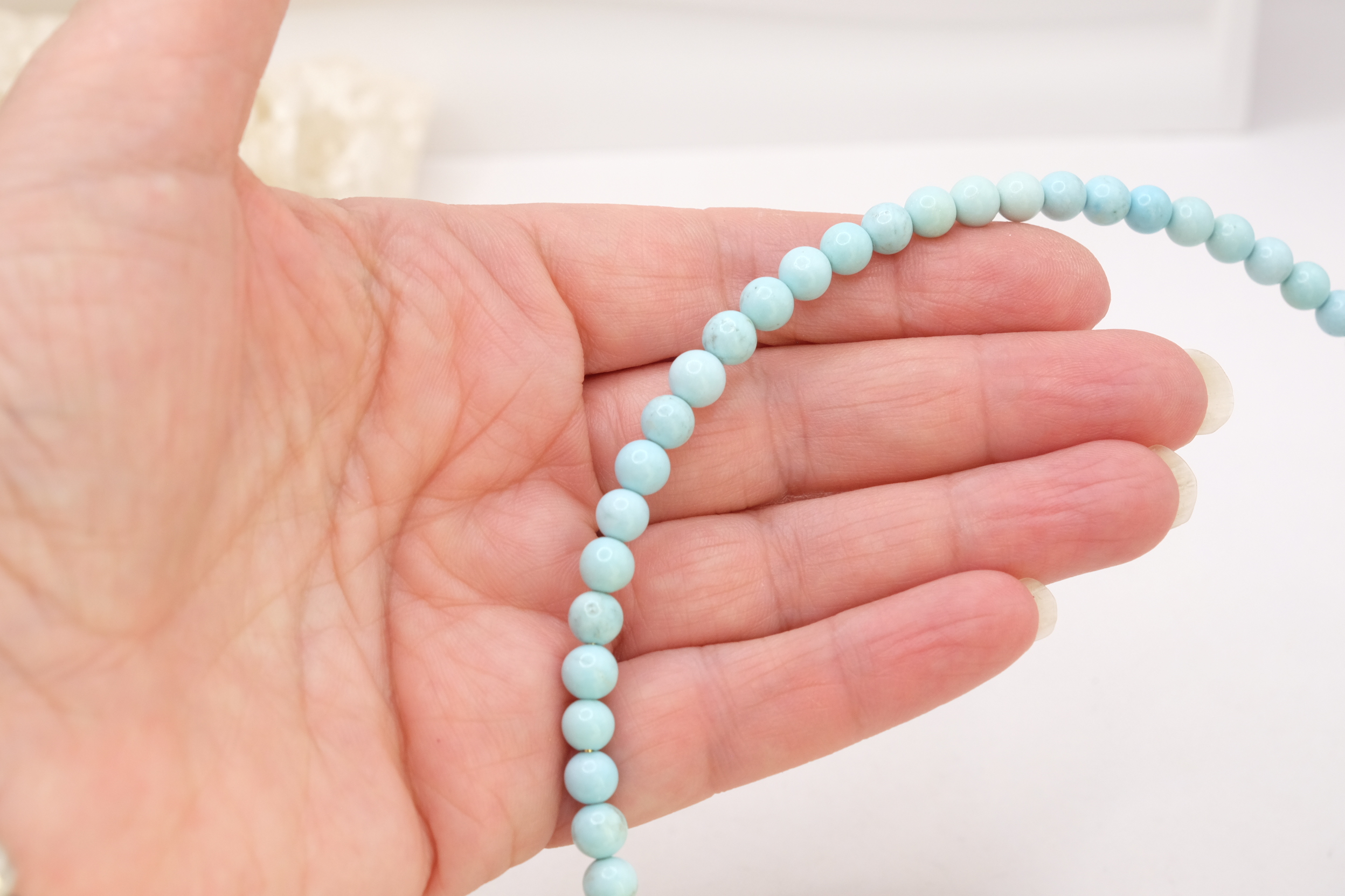COLLANA ARTIGIANALE TURCHESE STABILIZZATA ELEMENTO NEPALESE PERLA DIASPRO TURCHESE (1)
