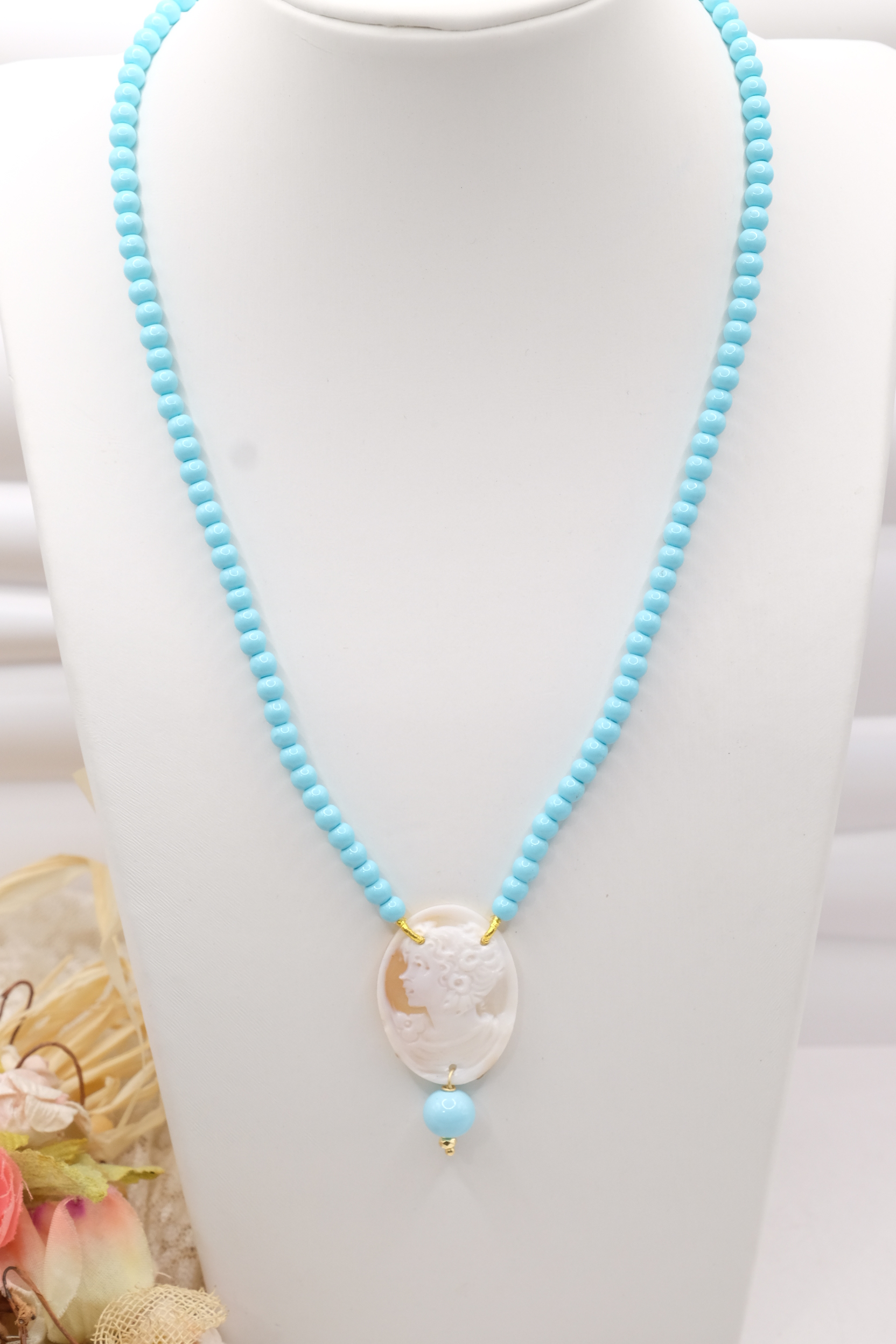 COLLANA ARTIGIANALE Y PASTA DI TURCHESE CAMMEO DI TORRE DEL GRECO (12)