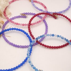 Collana Girocollo Stretto 10 Varianti Giada Angelite Kunzite Turchese Ecc