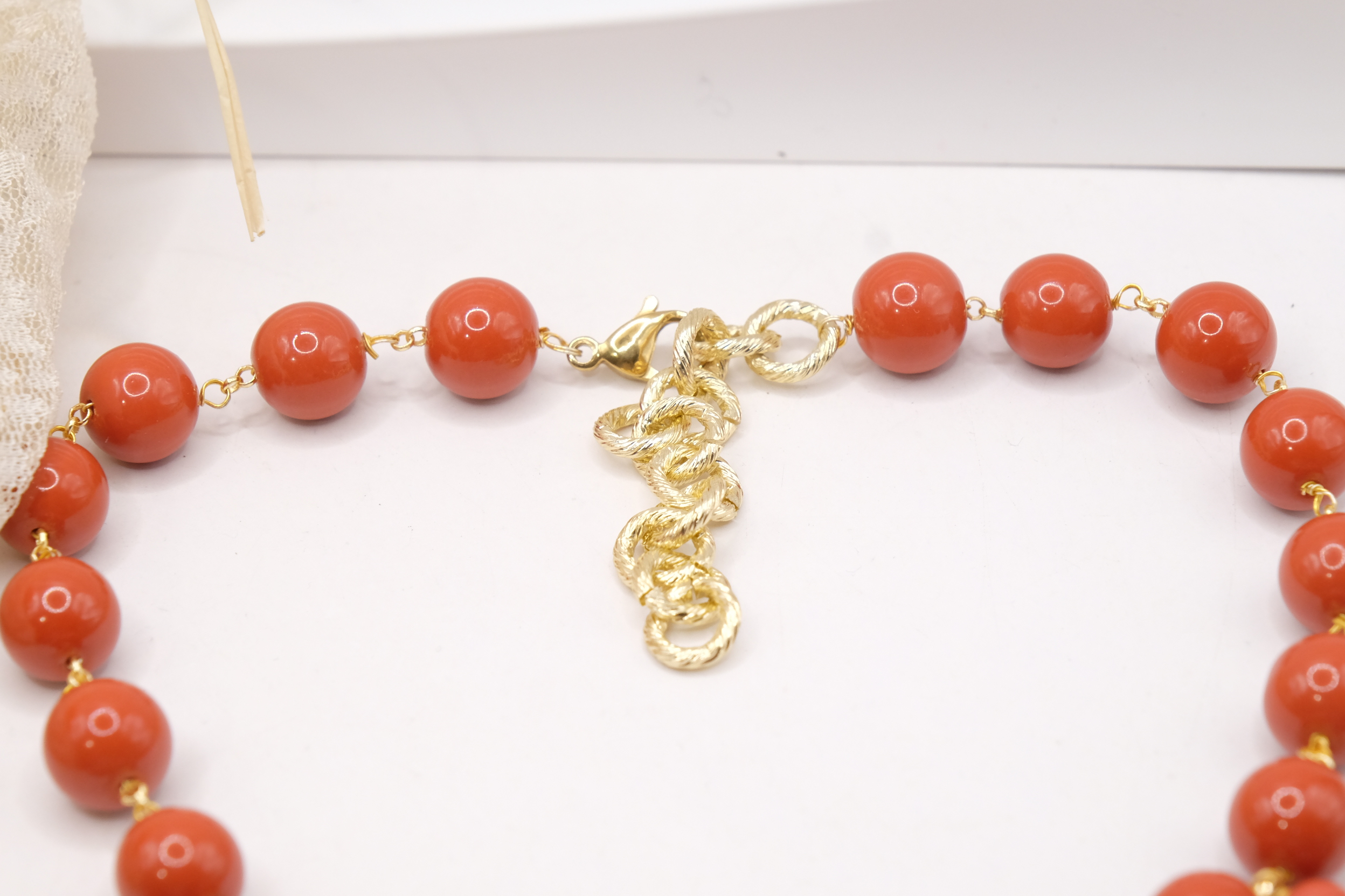 COLLANA CON CIONDOLI PASTA DI CORALLO ARTIGIANALE (5)
