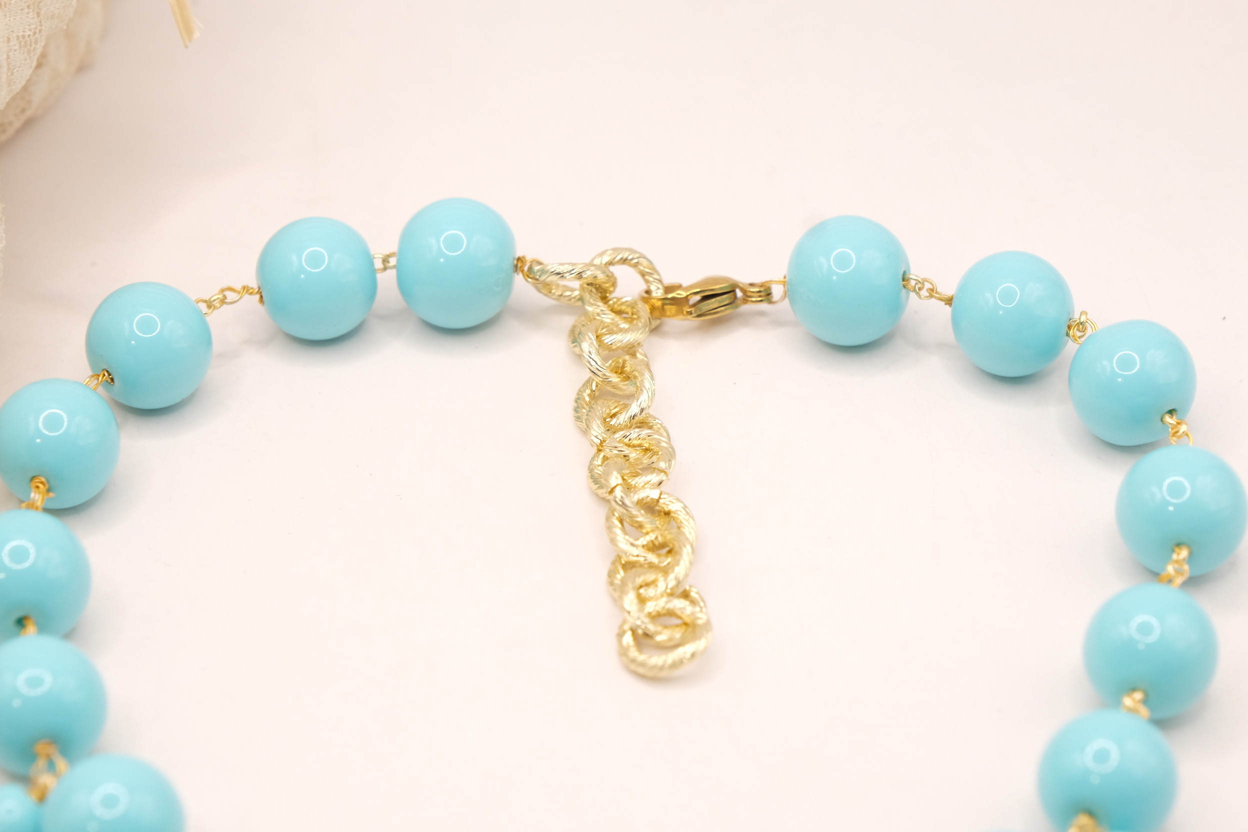 COLLANA CON CIONDOLI PASTA DI TURCHESE ARTIGIANALE (4)