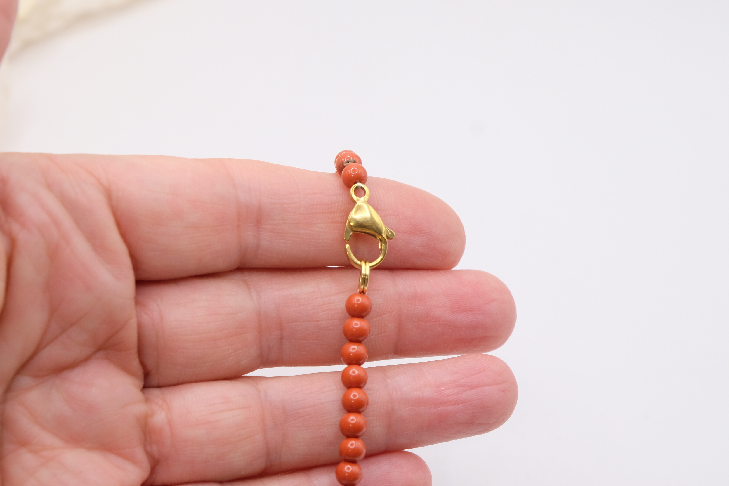 COLLANA PASTA DI CORALLO CORALLO BAMBOO MADREPERLA CAVALLUCCIO STELLA ARTIGIANALE (6)