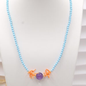 Collana in pasta di Turchese Torre del Greco Ametista Corallo