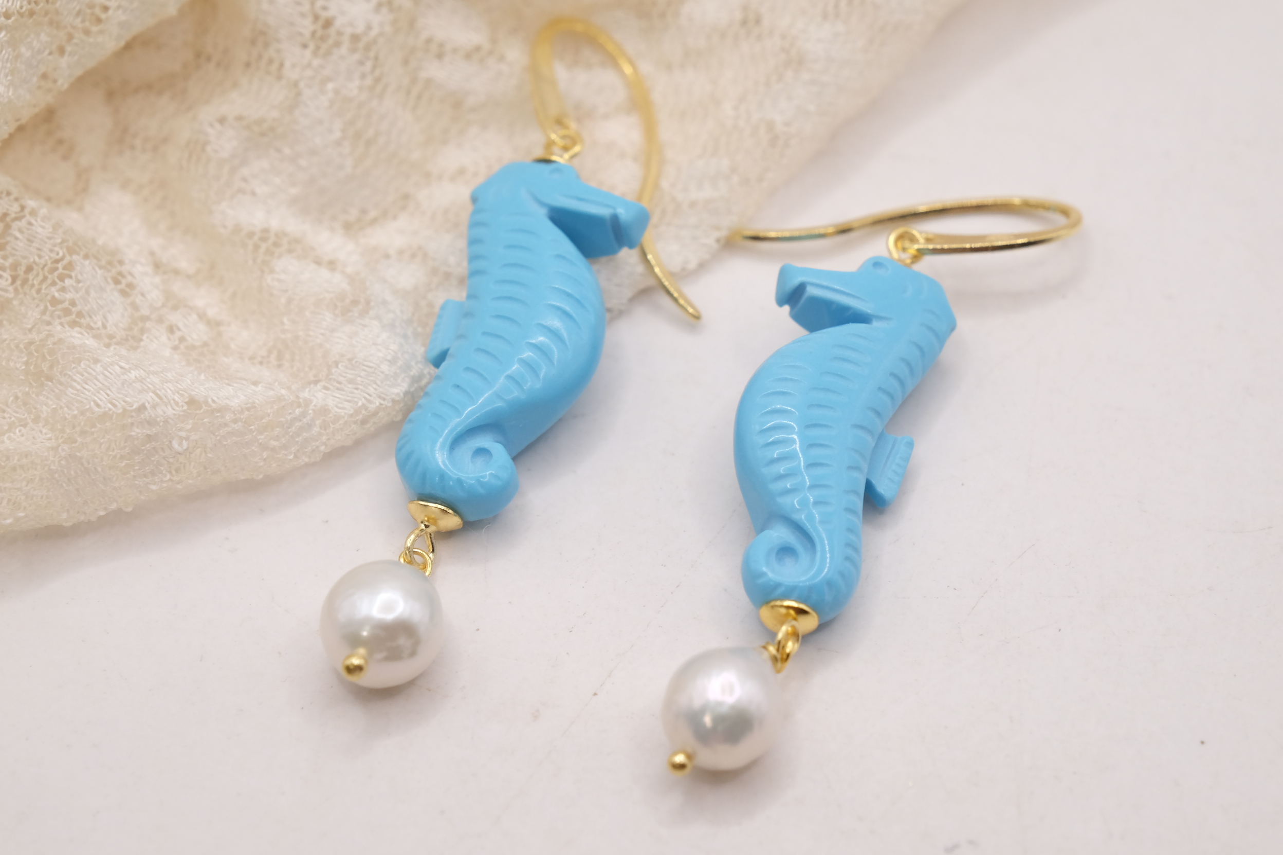 ORECCHINI PASTA DI TURCHESE TORRE DEL GRECO PERLE ARGENTO CAVALLUCCIO MARINO CAVALLUCCI MARINI (4)
