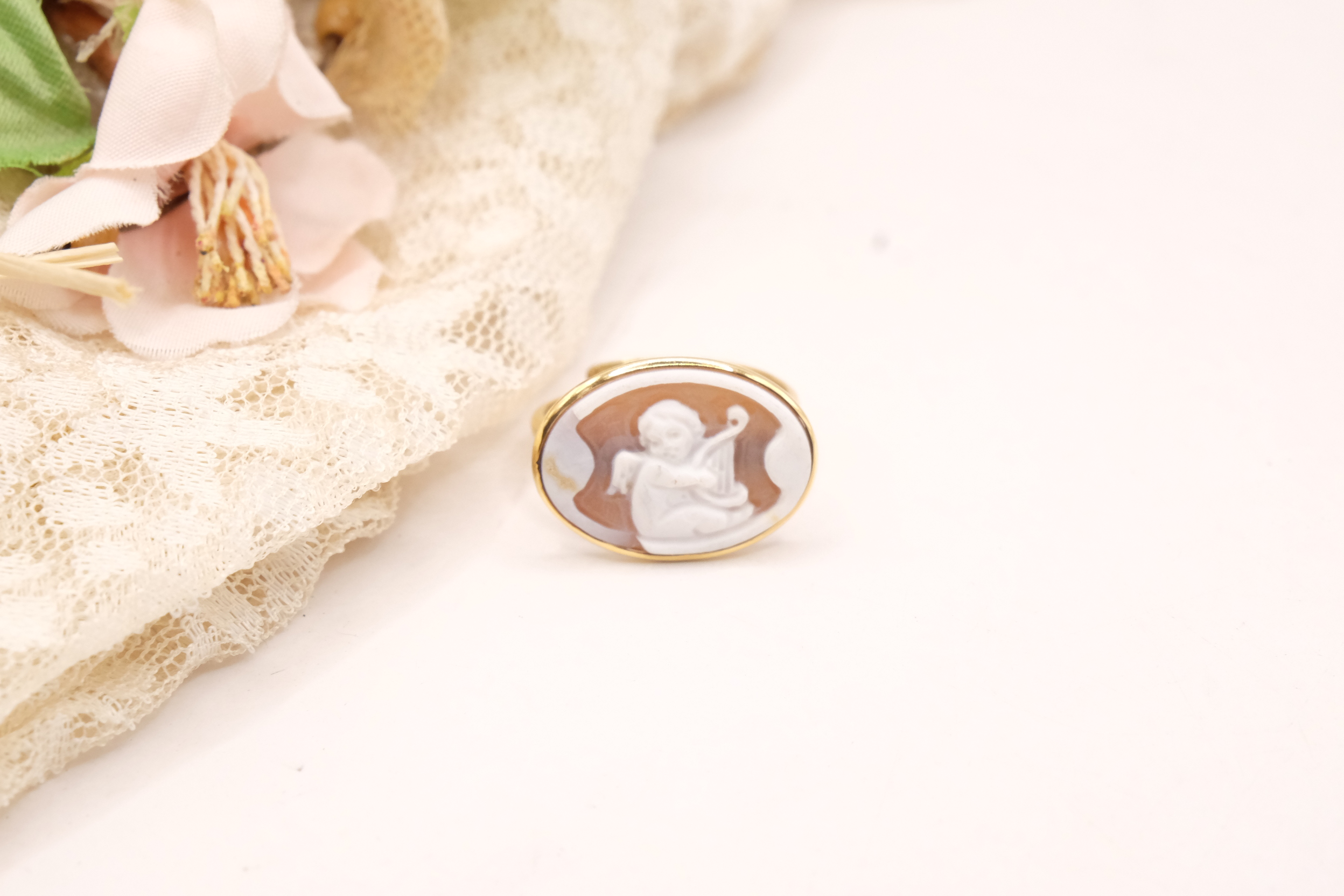 ANELLO ARTIGIANALE CAMMEO DI TORRE DEL GRECO ANGELO ANGELI PUTTO PUTTI PUTTINO PUTTINI ARGENTO 925 (11)