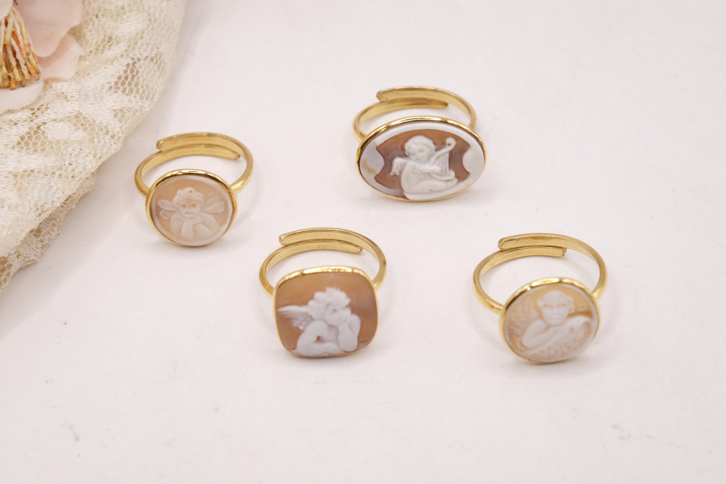 ANELLO ARTIGIANALE CAMMEO DI TORRE DEL GRECO ANGELO ANGELI PUTTO PUTTI PUTTINO PUTTINI ARGENTO 925 (3)