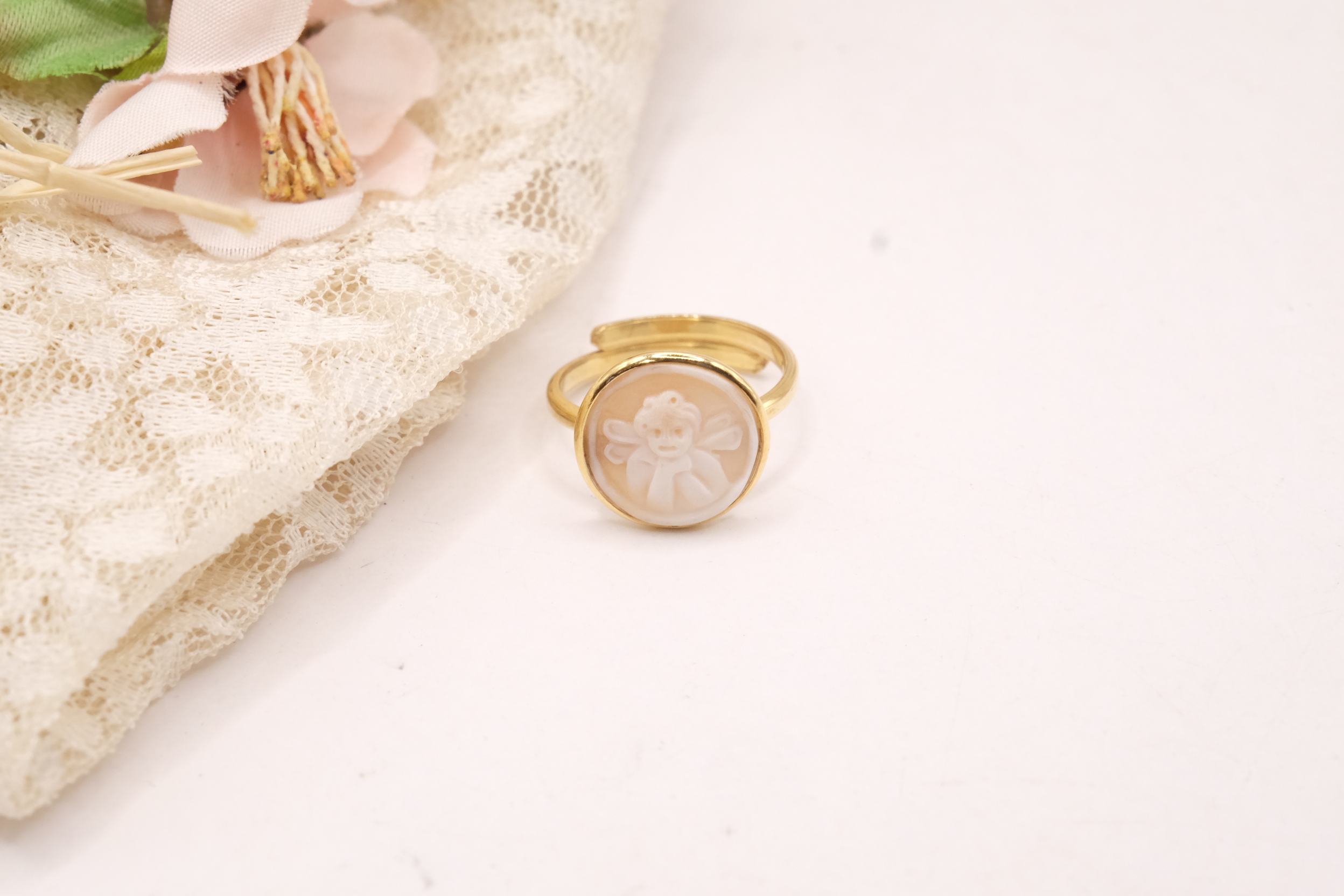 ANELLO ARTIGIANALE CAMMEO DI TORRE DEL GRECO ANGELO ANGELI PUTTO PUTTI PUTTINO PUTTINI ARGENTO 925 (4)