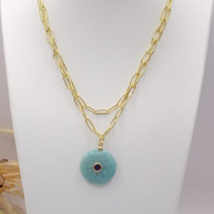 Collana Catenina Acciaio Crisoprasio 2 Forme