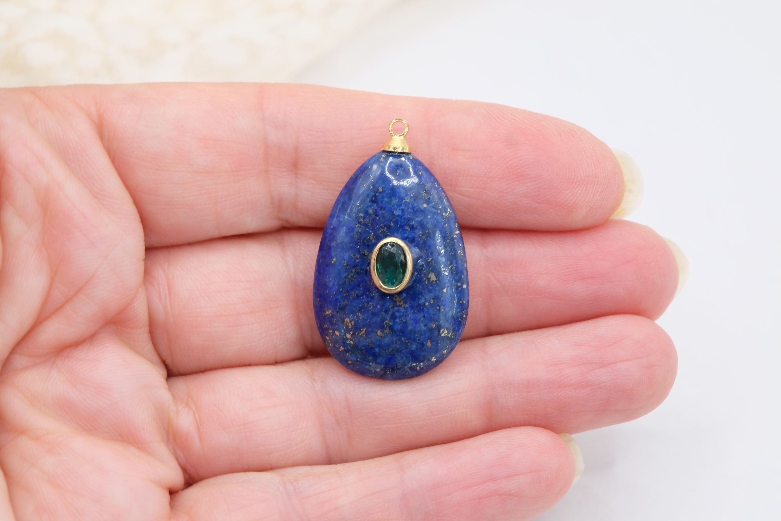 COLLANA ACCIAIO CIONDOLO LAPIS E ZIRCONE (10)