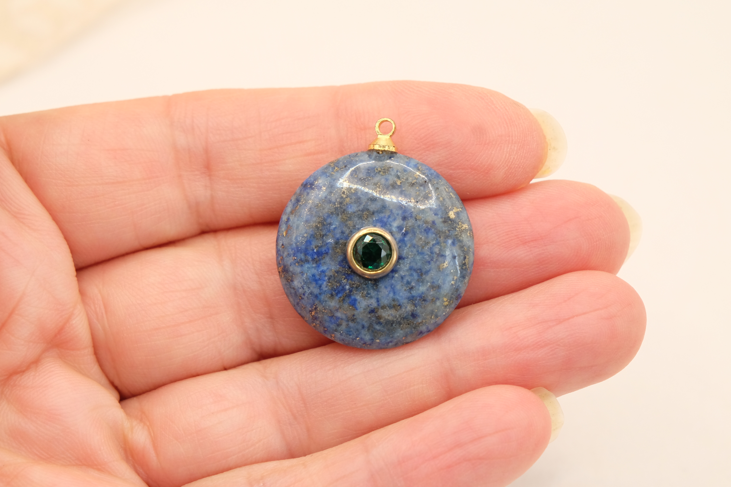 COLLANA ACCIAIO CIONDOLO LAPIS E ZIRCONE (11)