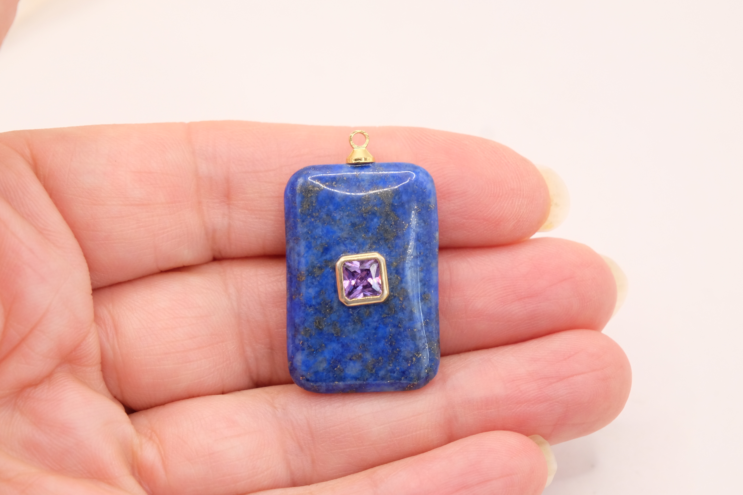 COLLANA ACCIAIO CIONDOLO LAPIS E ZIRCONE (12)