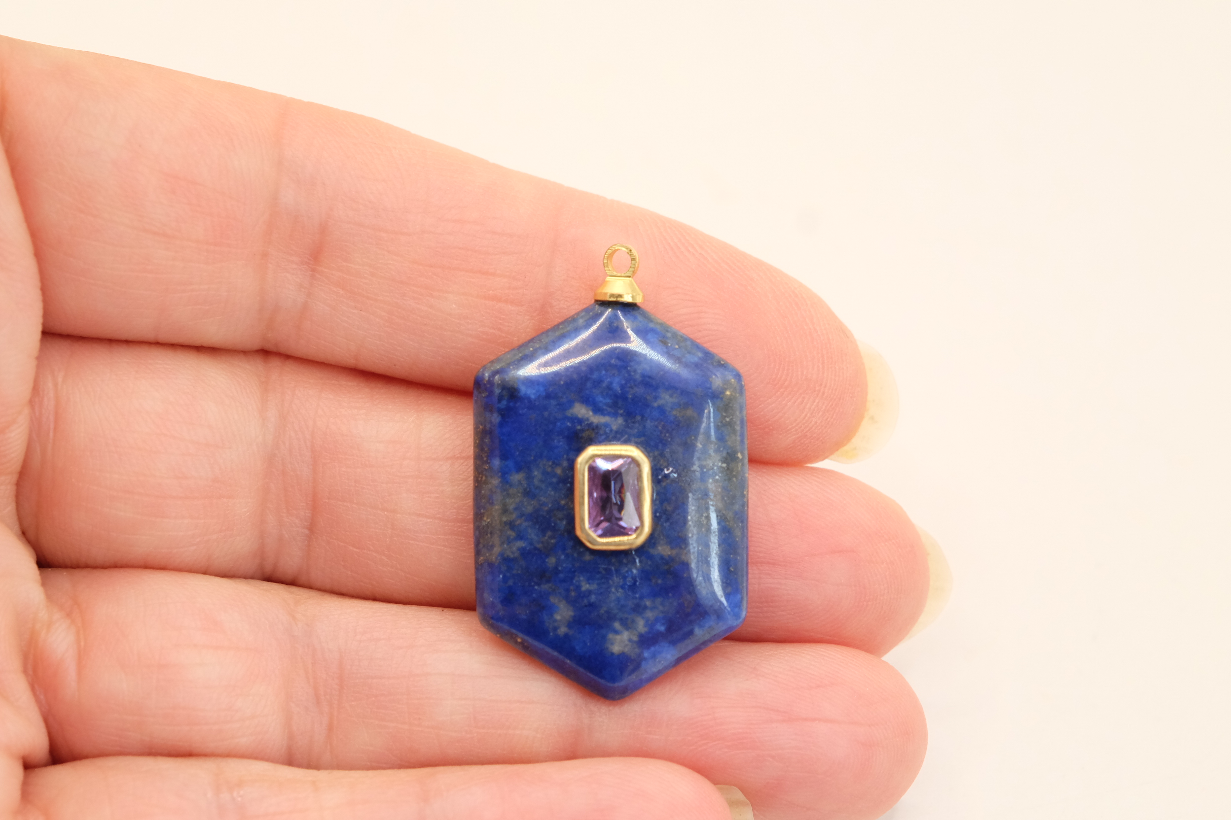COLLANA ACCIAIO CIONDOLO LAPIS E ZIRCONE (13)