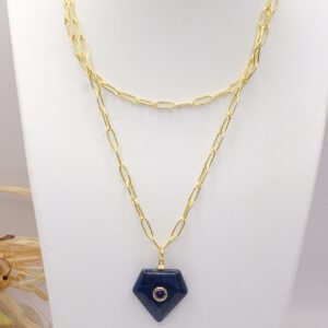 Collana Catenina Acciaio Ciondolo Lapis 5 Forme