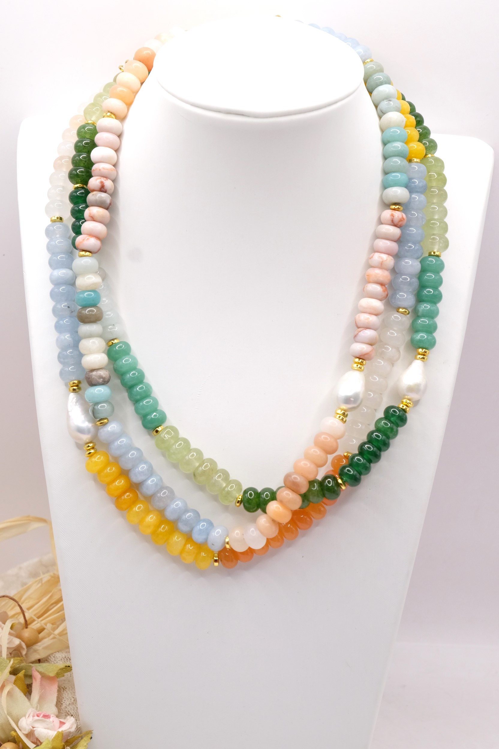 COLLANA ARTIGIANALE GIADA MULTICOLORE 7 VARIANTI (1)