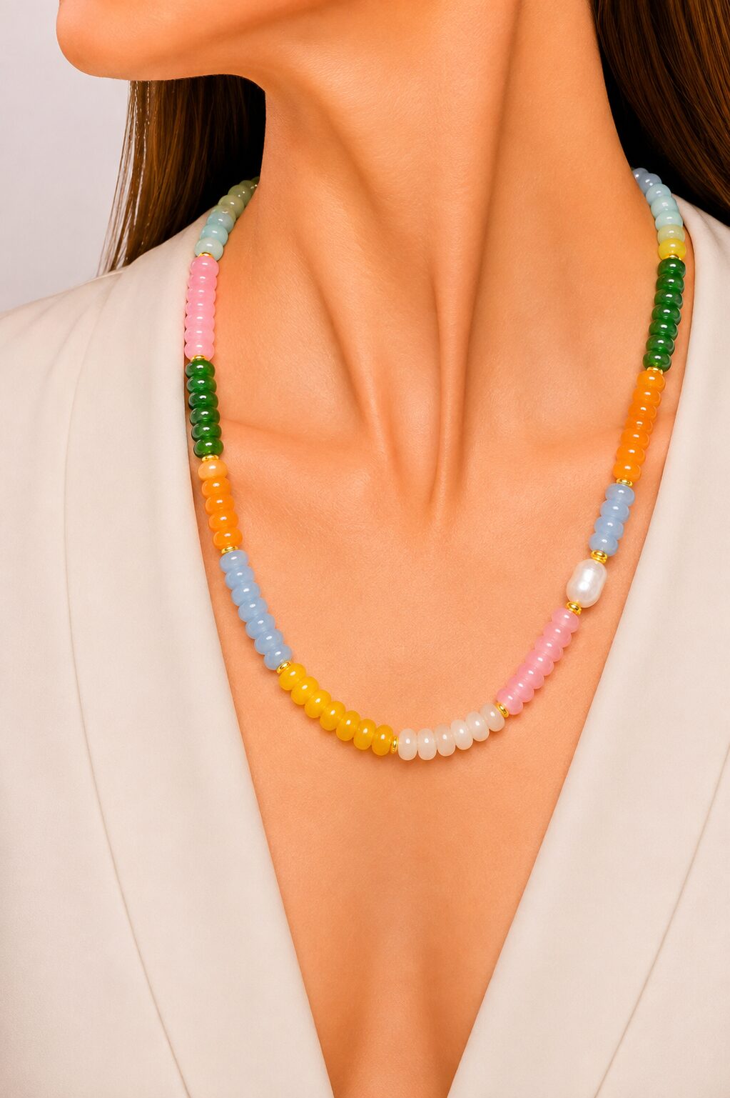 COLLANA ARTIGIANALE GIADA MULTICOLORE 7 VARIANTI