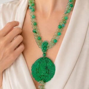 Collana Multifilo Mandala Giada Verde 2 Versioni
