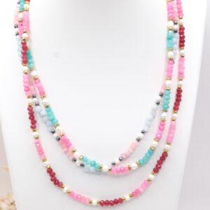 Collana "Soffio di Colore" Pietre Naturali Naturali Argento 3 varianti