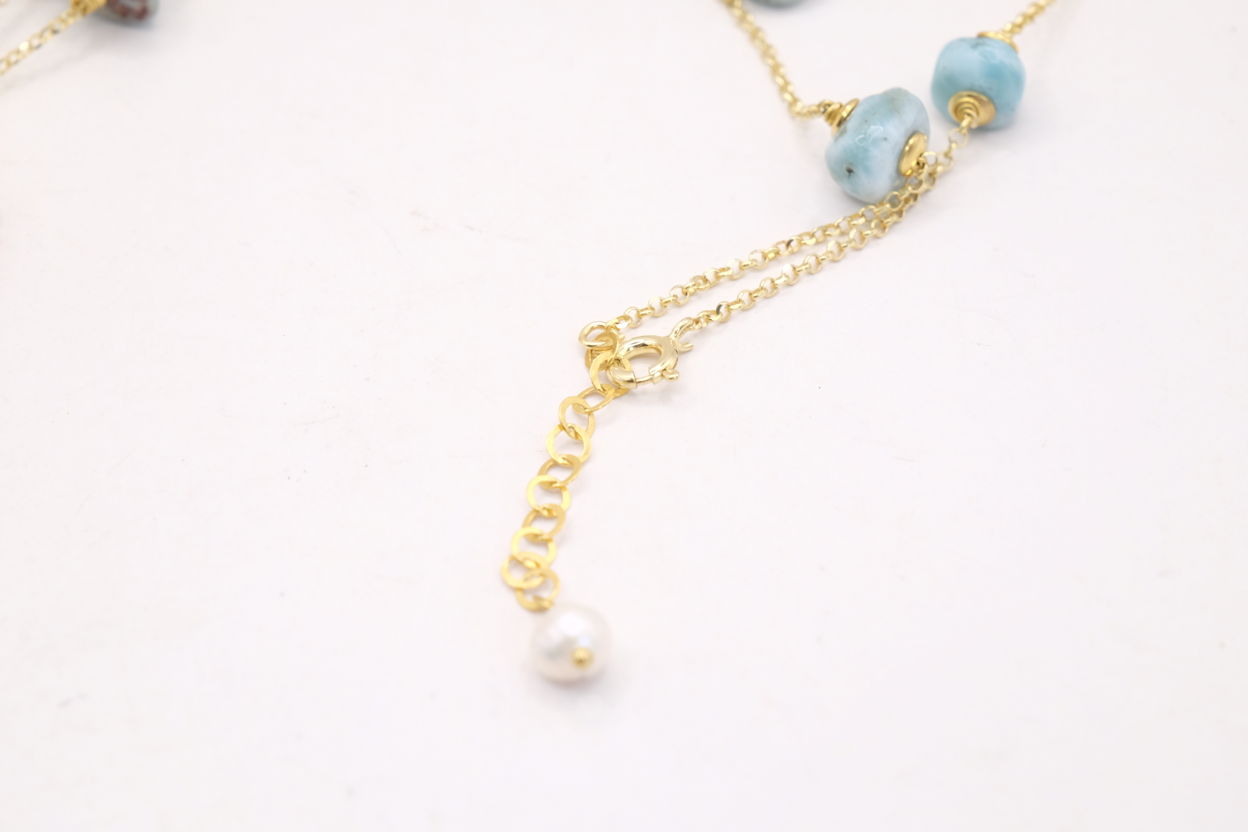 COLLANA CAMMEO IN CERAMICA VOLTO DI DONNA PREZIOSO LARIMAR PERLE ARGENTO 925 PLACCATO ORO (4)