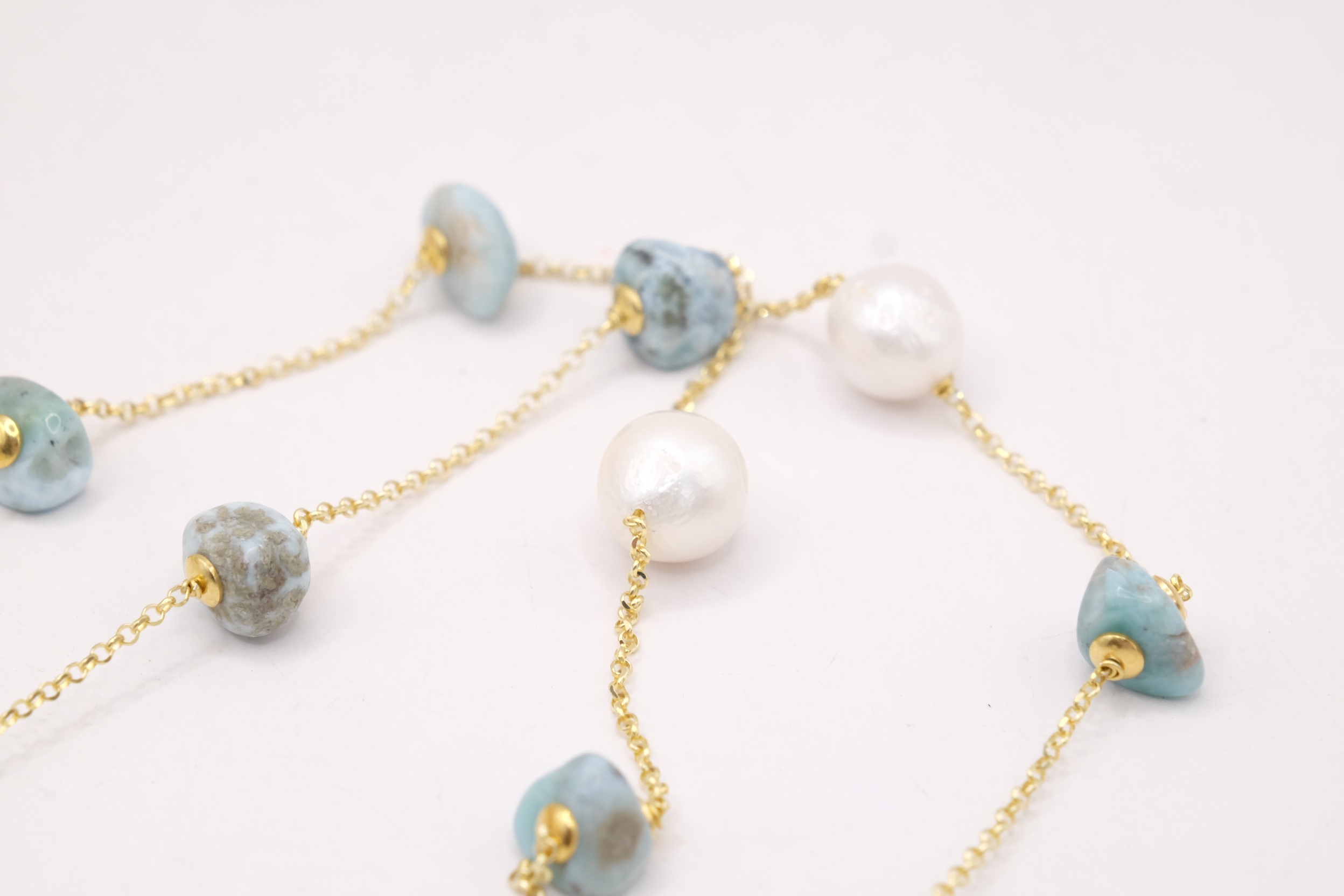 COLLANA CAMMEO IN CERAMICA VOLTO DI DONNA PREZIOSO LARIMAR PERLE ARGENTO 925 PLACCATO ORO (5)