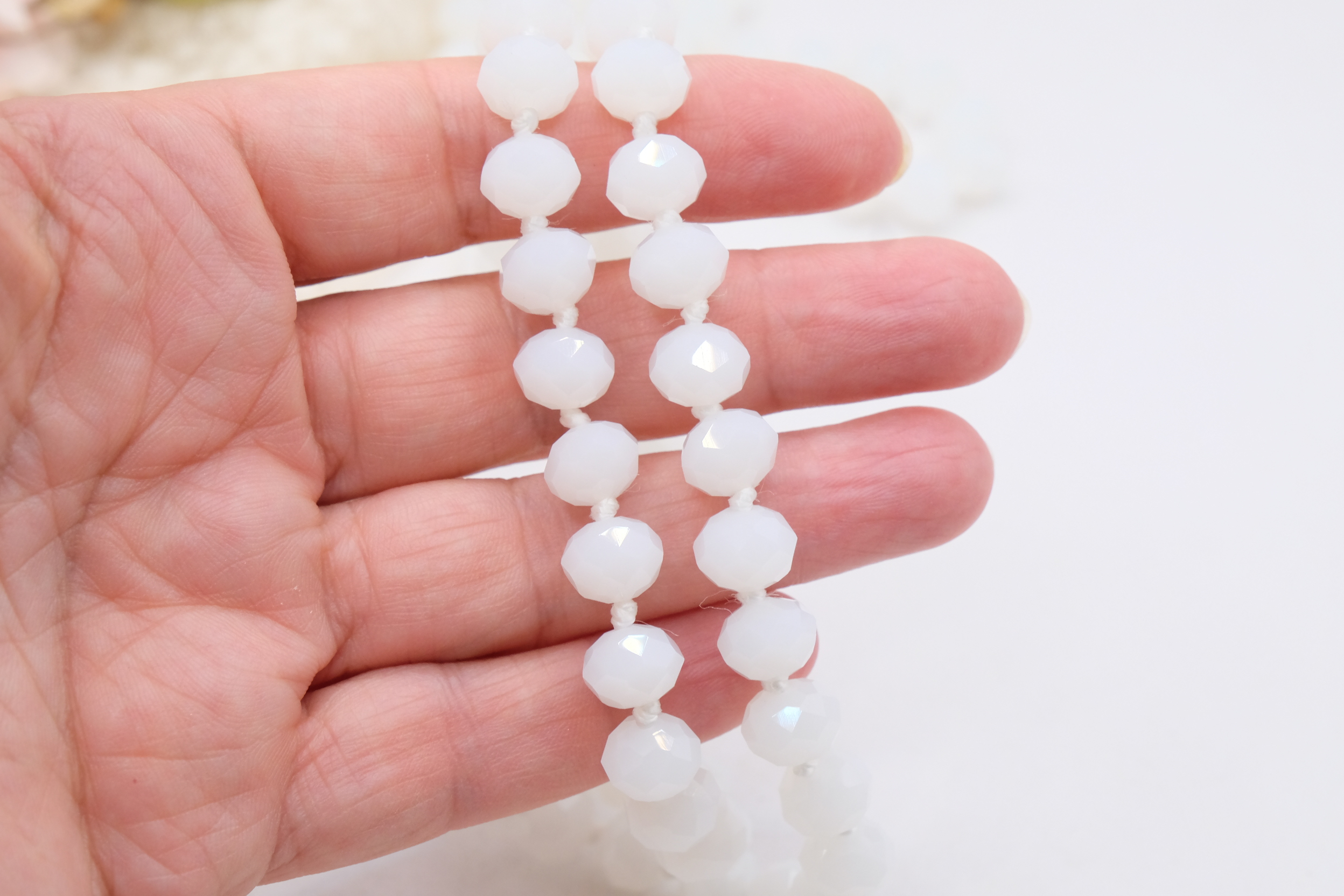 COLLANA CHARLESTON CHANEL CRISTALLI SFACCETTATI BIANCO LATTE (1)