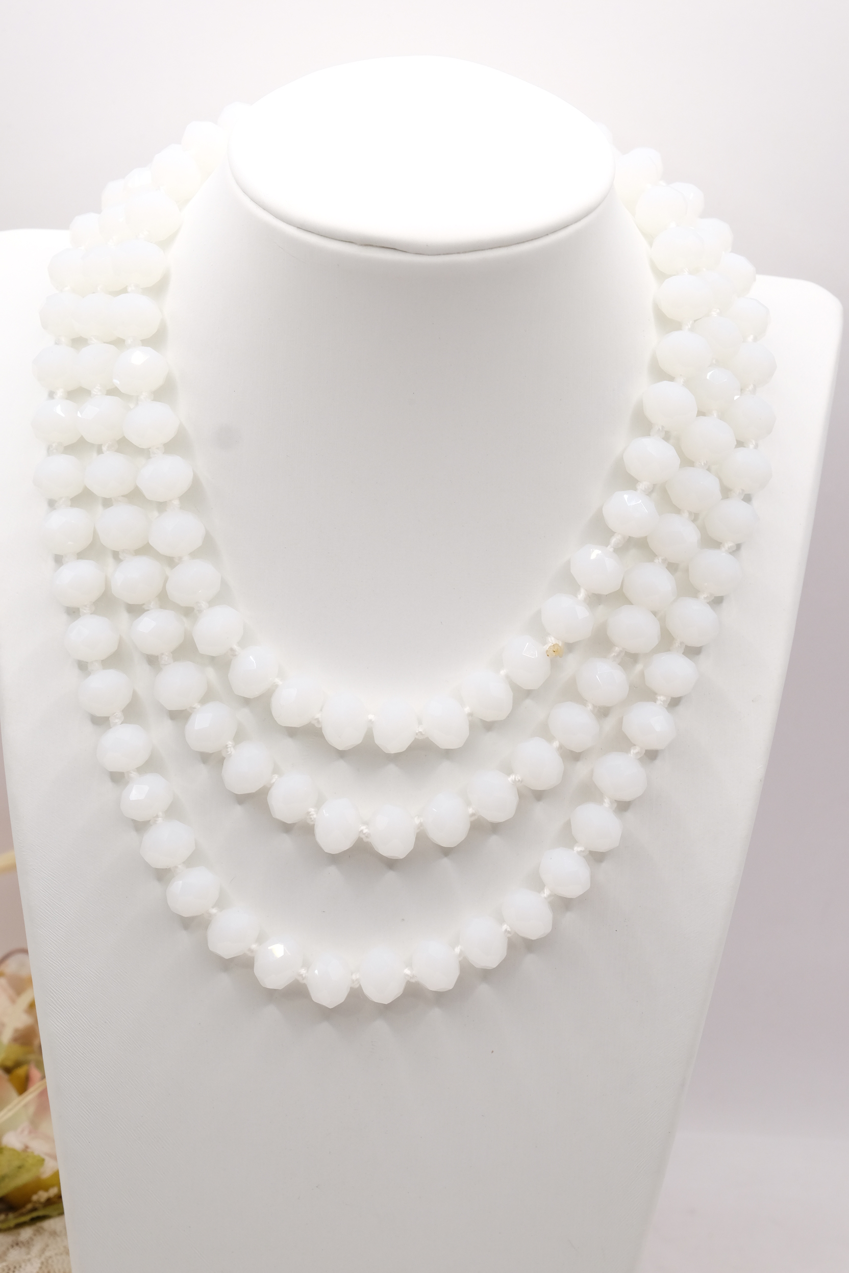 COLLANA CHARLESTON CHANEL CRISTALLI SFACCETTATI BIANCO LATTE (2)