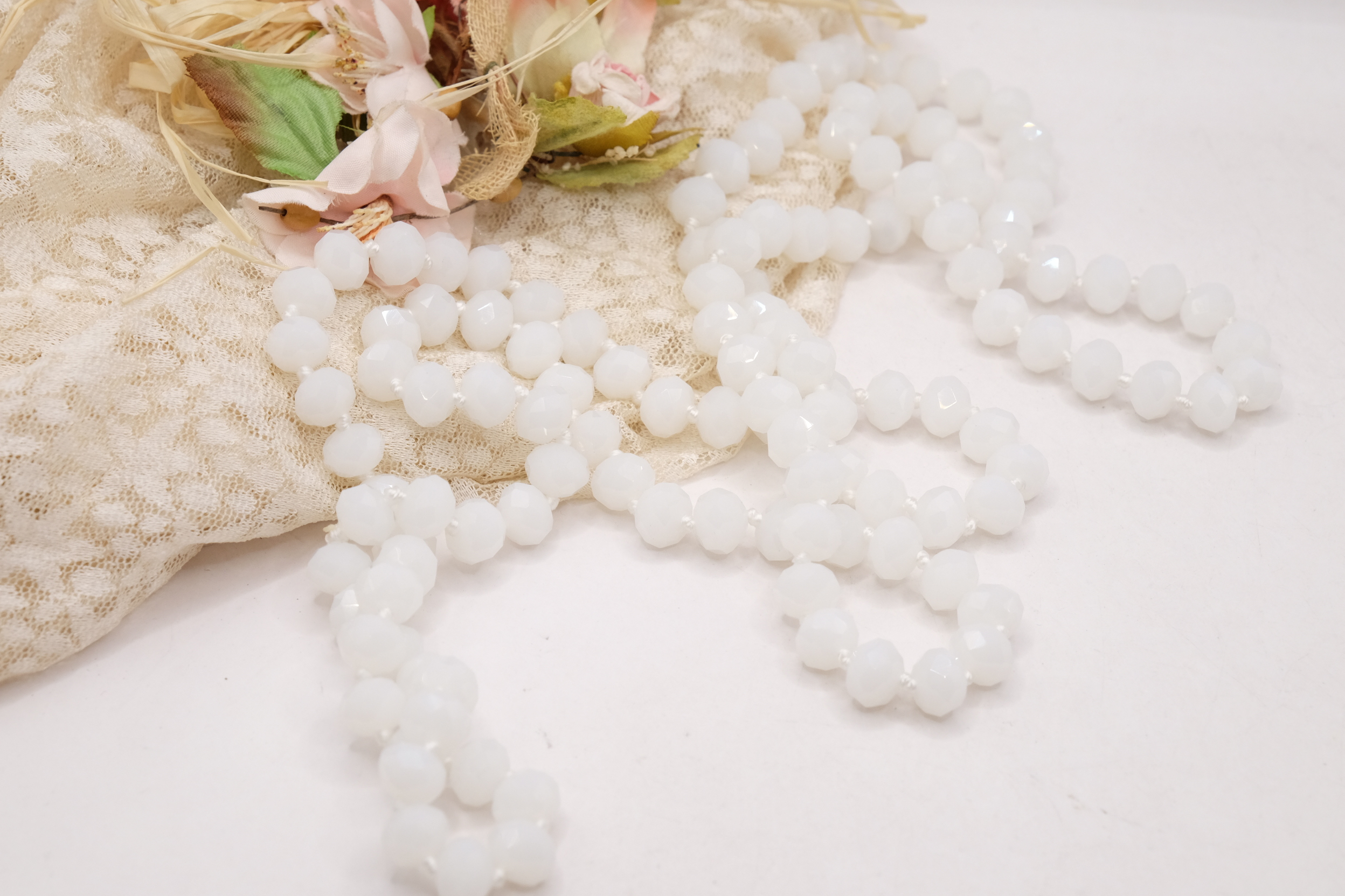 COLLANA CHARLESTON CHANEL CRISTALLI SFACCETTATI BIANCO LATTE (3)