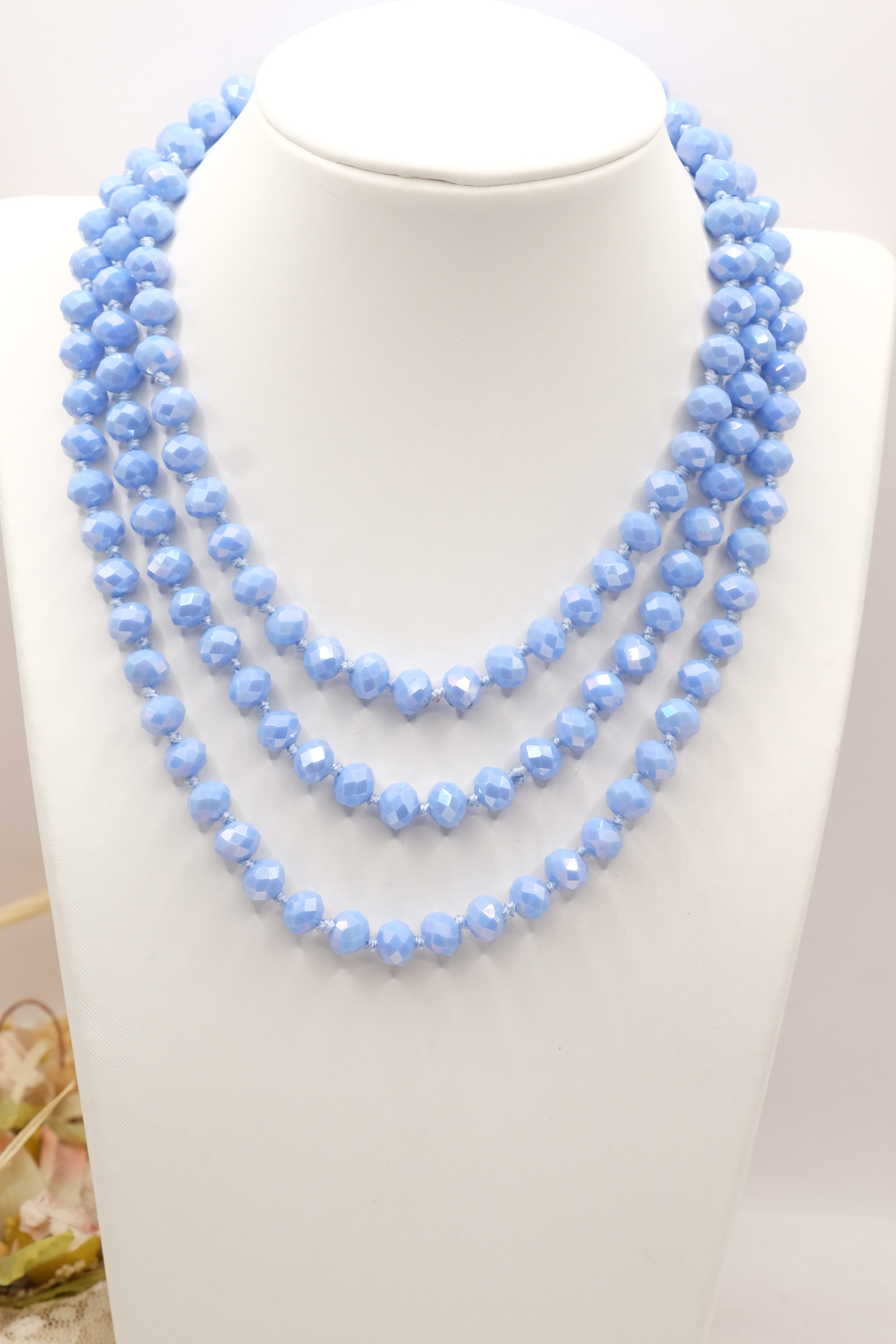 COLLANA CHARLESTON CHANEL CRISTALLI SFACCETTATI BORGOGNA AZZURRO (2)
