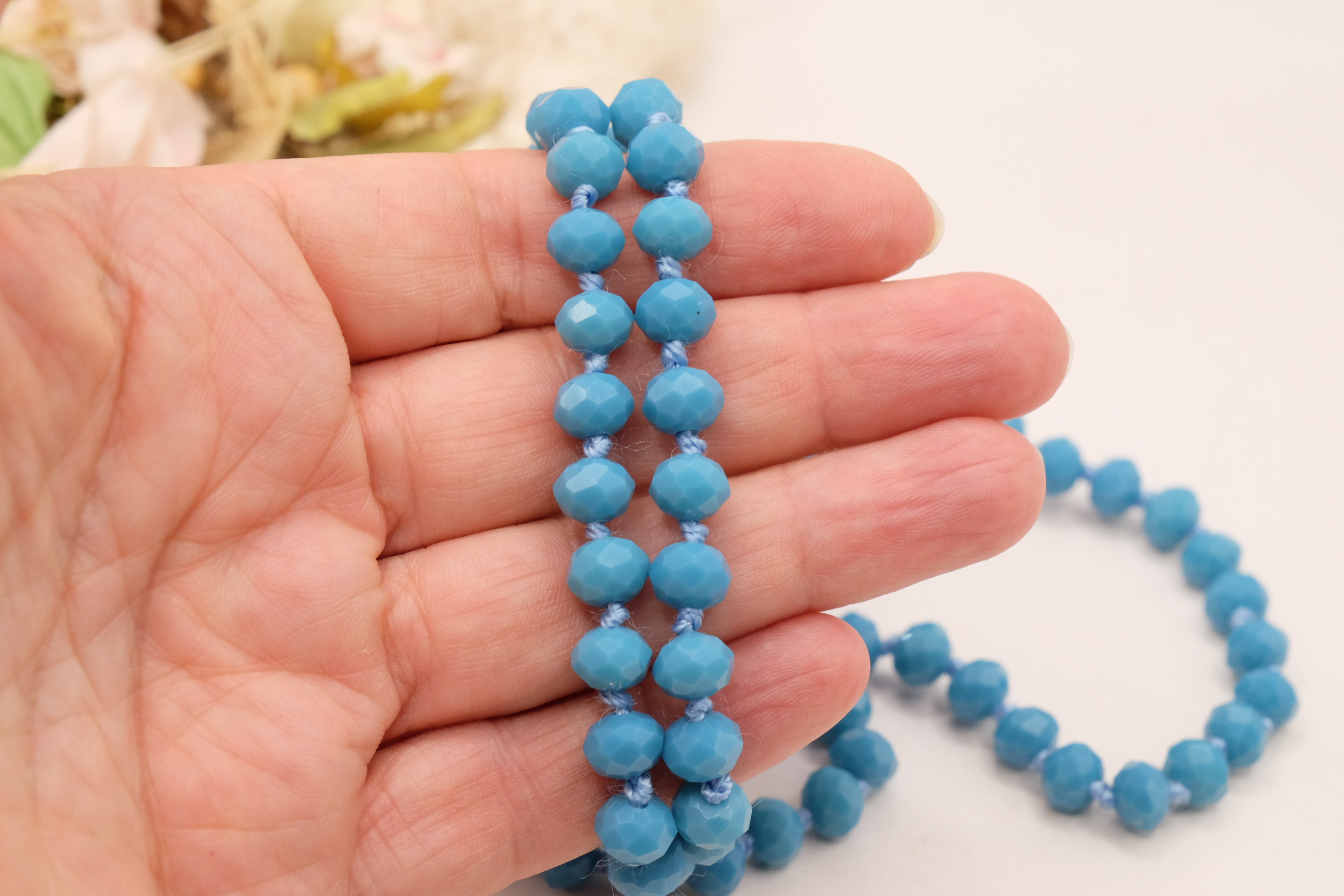 COLLANA CHARLESTON CHANEL CRISTALLI SFACCETTATI BORGOGNA AZZURRO COBALTO (1)