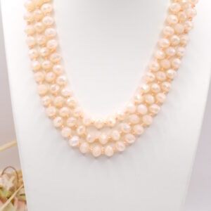 Collana Charleston con Cristalli Beige Pescato