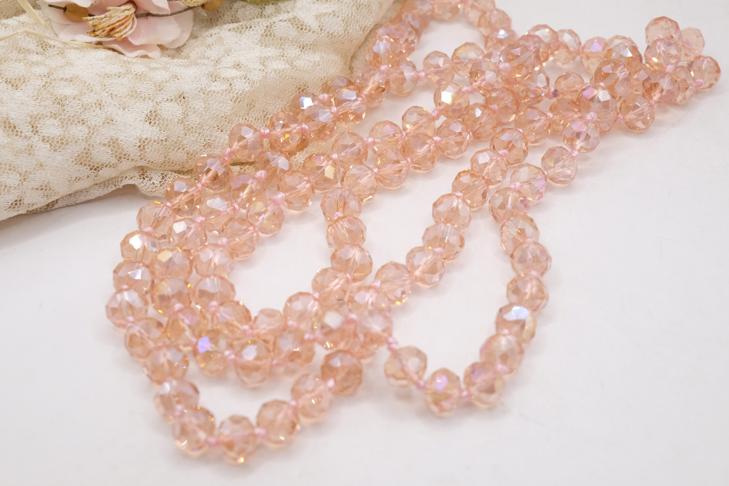 COLLANA CHARLESTON CHANEL CRISTALLI SFACCETTATI BORGOGNA ROSA LUCE (3)