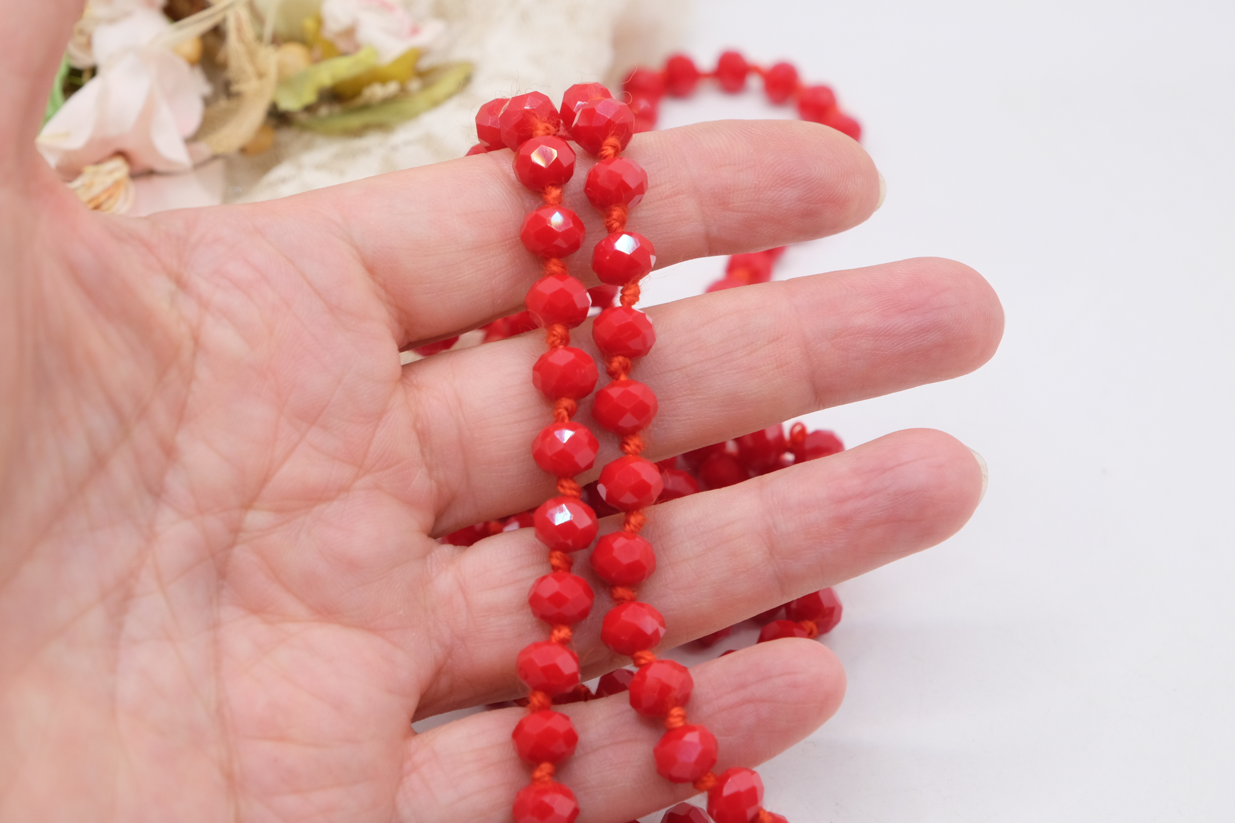 COLLANA CHARLESTON CHANEL CRISTALLI SFACCETTATI BORGOGNA ROSSO B (1)
