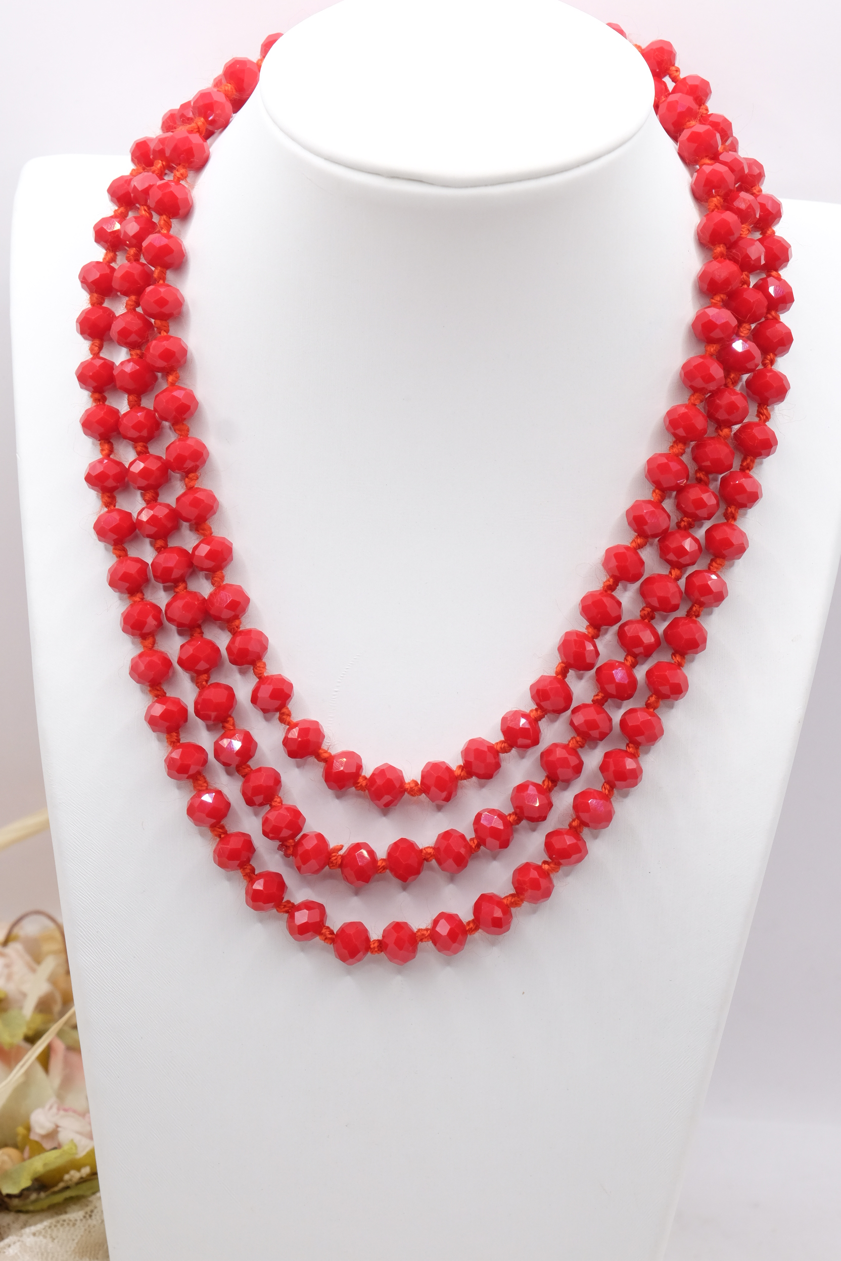 COLLANA CHARLESTON CHANEL CRISTALLI SFACCETTATI BORGOGNA ROSSO B (2)