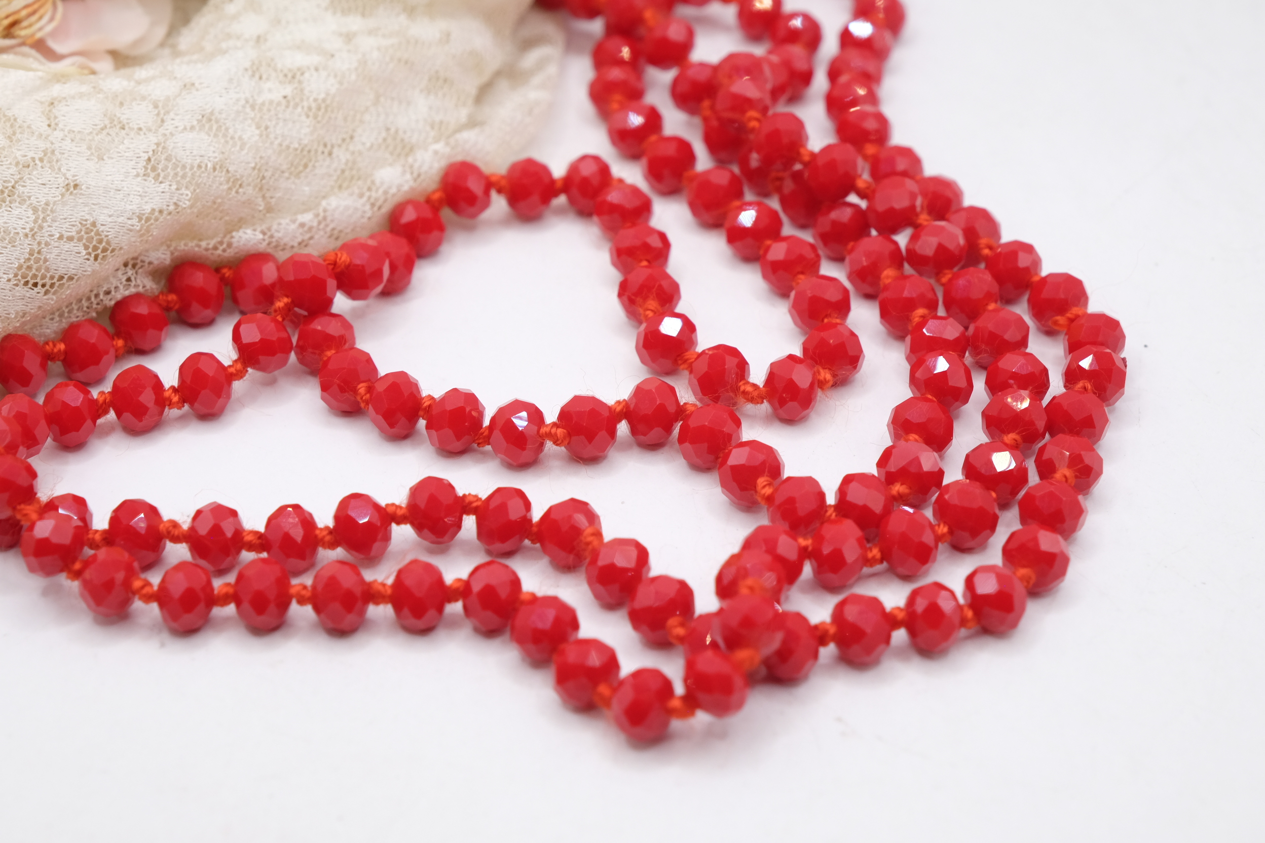 COLLANA CHARLESTON CHANEL CRISTALLI SFACCETTATI BORGOGNA ROSSO B (3)