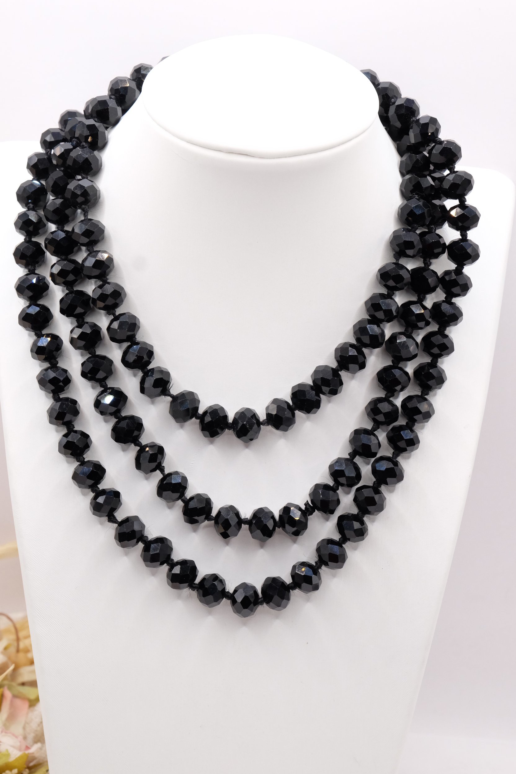 CHANEL CHARLESTON NECKLACE WITH BLACK FACETED CRYSTALS BLACK (2)