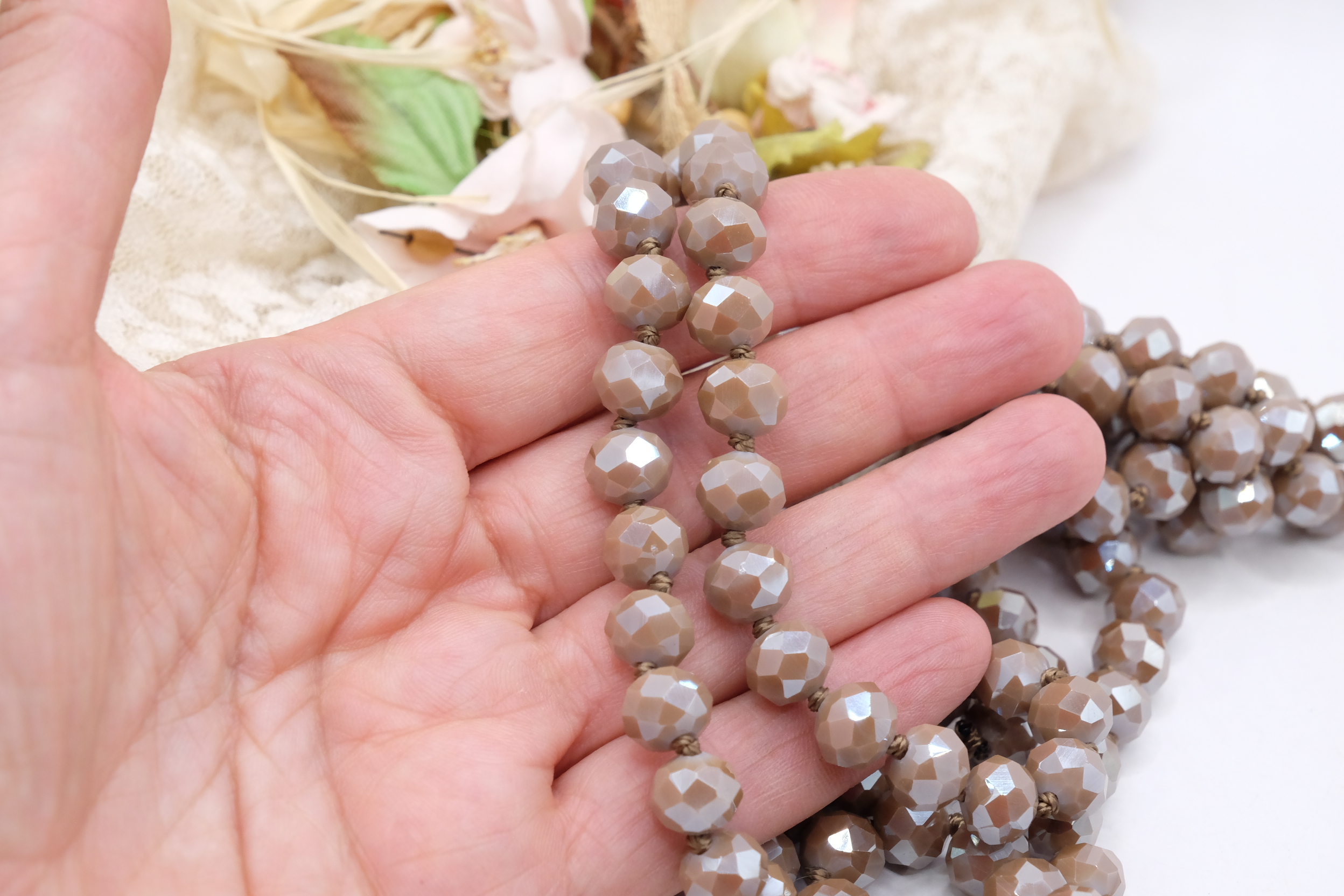 COLLANA CHARLESTON CHANEL CRISTALLI SFACCETTATI TORTORA (1)
