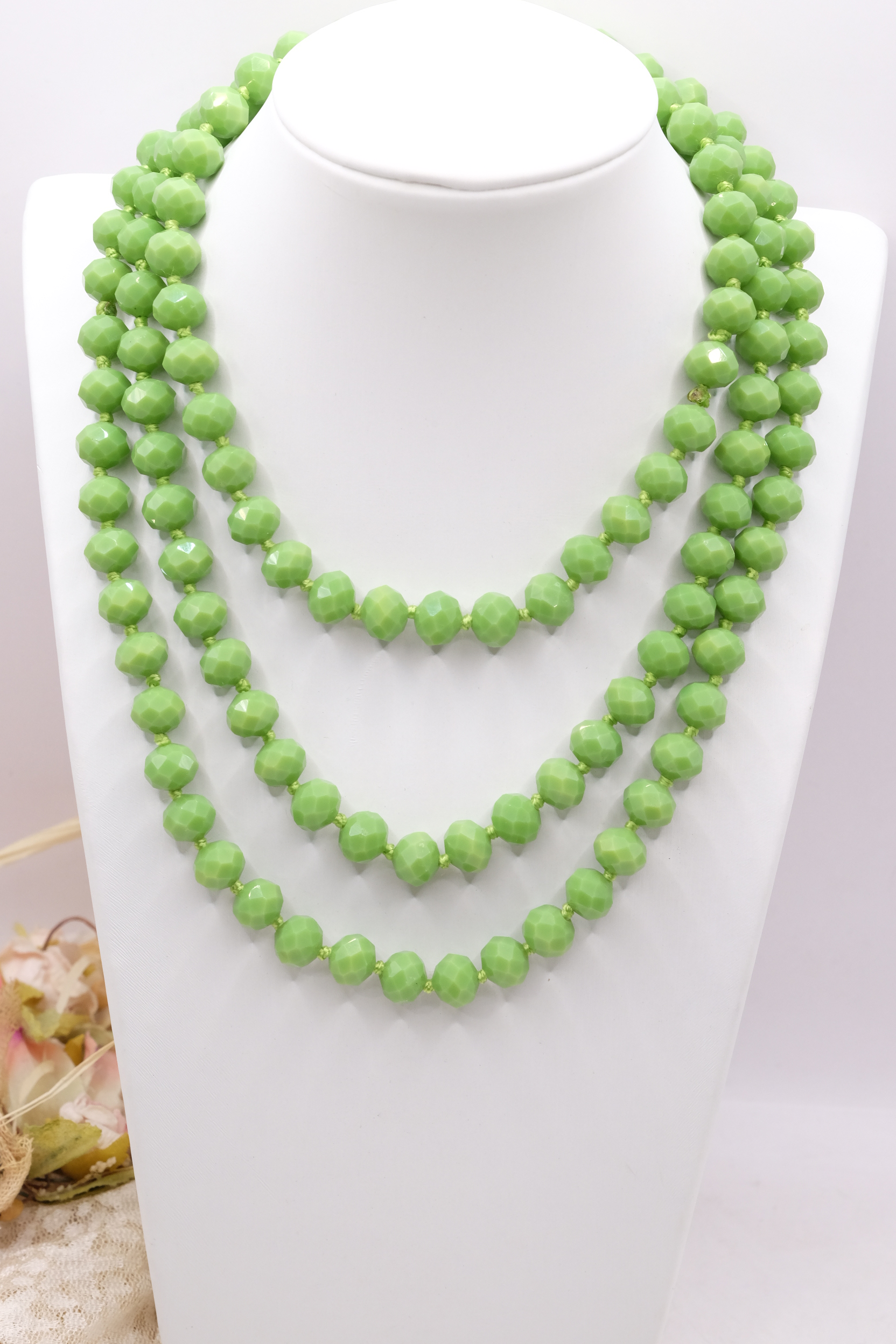 COLLANA CHARLESTON CHANEL CRISTALLI SFACCETTATI VERDE PRATO (2)