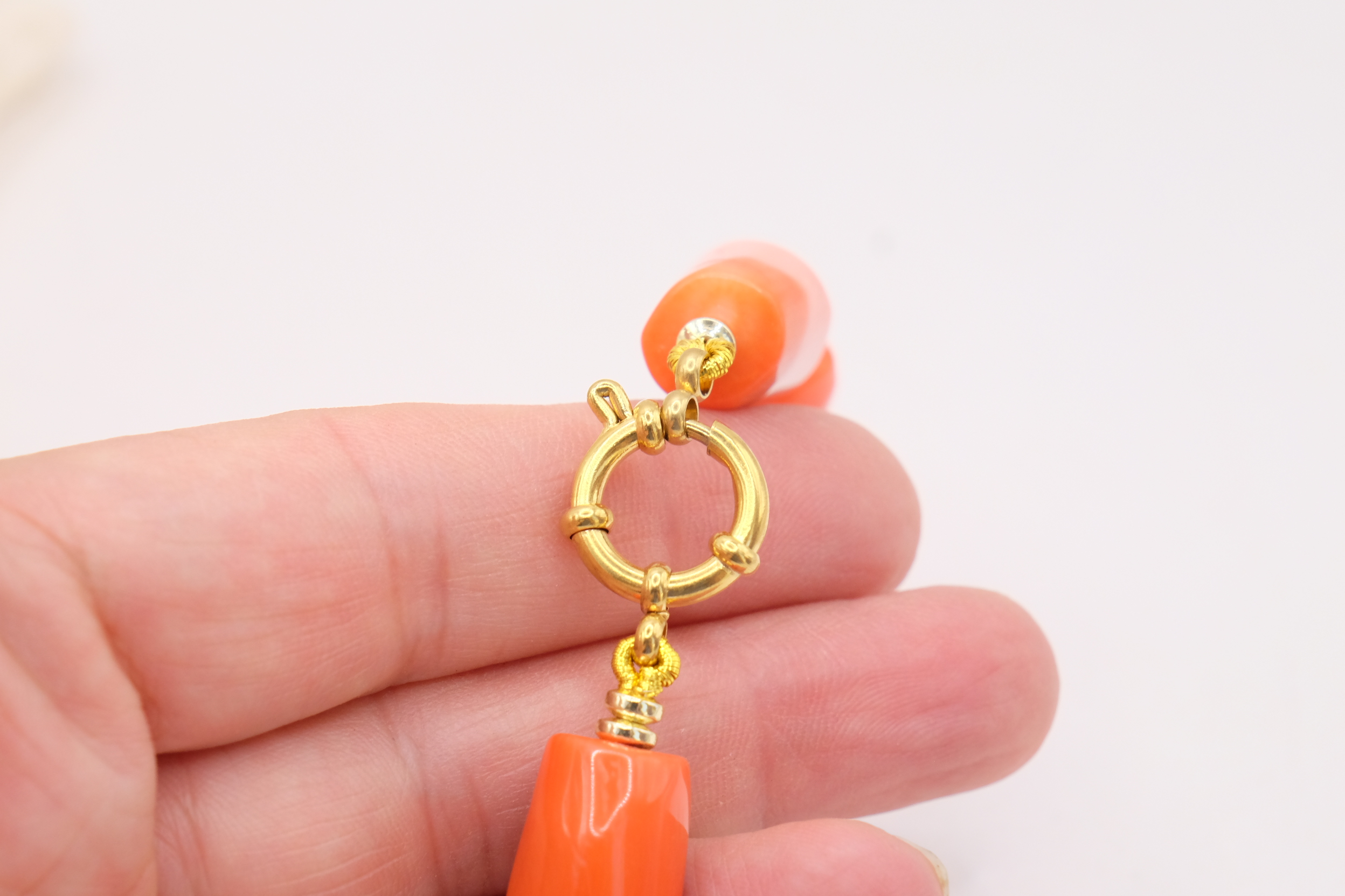 COLLANA CORALLO BAMBOO COLORE SCIACCA FILIGRANE OTTONE TURCHESE ACCIAIO (5)