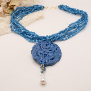 Collana Artigianale Multifilo Radice di Zaffiro Mandala
