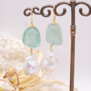 Orecchini Fluorite Perle Argento 925